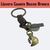 Bronze Boxing Glove Keyring, Fighting Gloves, Bronze, with Natural Leather