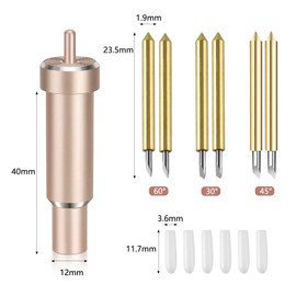HAPPOW Fine-Cut Blade for Cricut Maker 4/3/Explore Air 3/Air 2/One, 6 Replacement Blades with Casing, Blade for Cricut (30°/45°/60°), for 1.5 mm Thick Cardstock/Vinyl/Cork/Fabric (Gold)