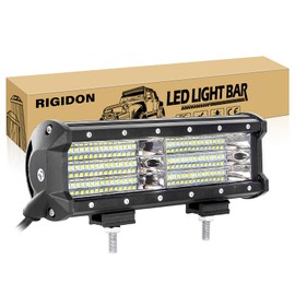 RIGIDON 9Inch 270W Light Bar, Triple Row LED Light Bar Flood Waterproof Driving Boat Off Road LED Work Light 12V 24V for Tractor UTV Truck ATV