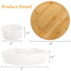 Lyellfe Divided Serving Dish Lazy Susan, 360° Rotatable Porcelain Appetizer
