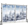 DHXXSC 7X5FT Snow Window Background Winter Wonderland Forest Scene Backdrop