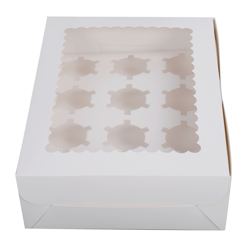 6PCS Set Cupcake Container 12 Holes Cardbord Bakery Pastry Carrier