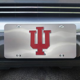 FANMATS 27550 Indiana Hooisers Stainless Steel Front License Plate with Large 3D Molded Team Metal Emblem