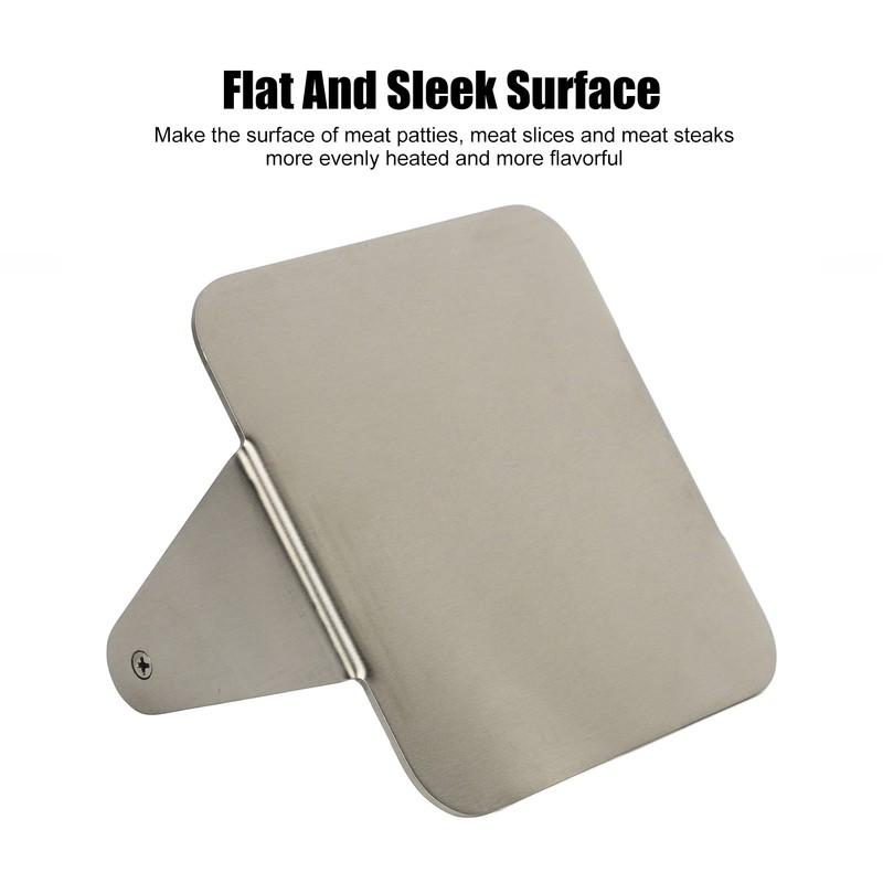 Burger Smasher 304 Stainless Steel Square Handheld Burger Press Wooden