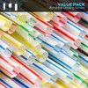 200 Bendable Straws, Flexible Straws, Striped Fun Colorful Drinking Straw,