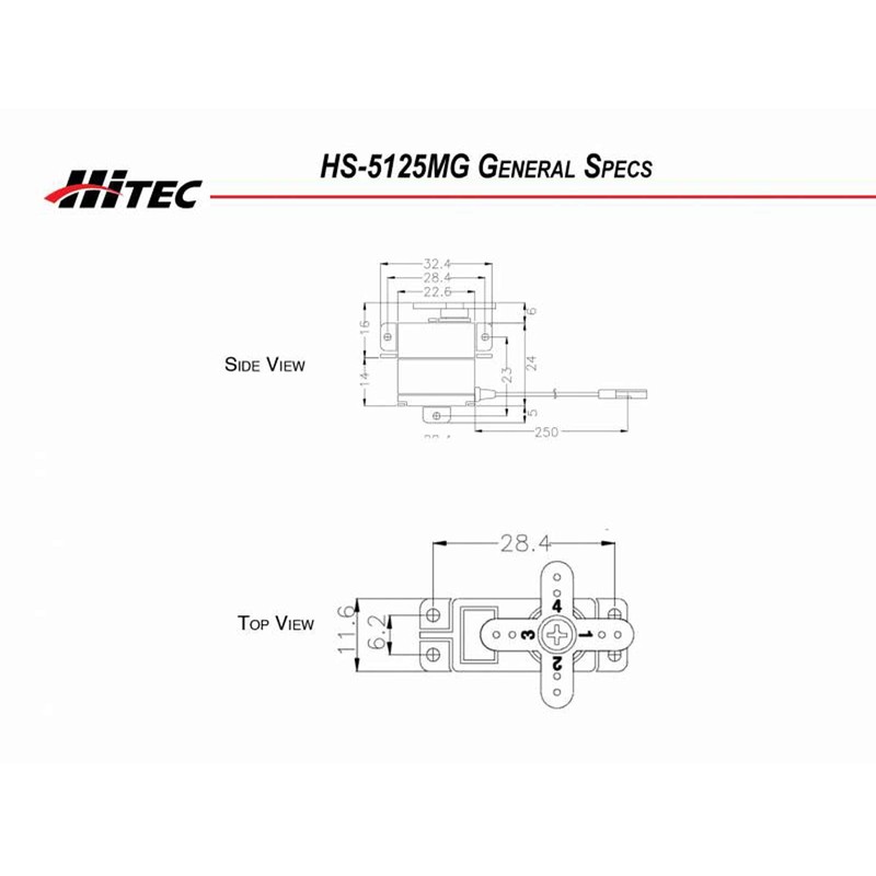 Hitec 35125S HS-5125MG Super Thin Wing Digital Servo