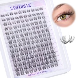 Natural Lash Clusters Clear Band Eyelash Clusters Wispy Individual Lashes C Curl Cluster Eyelash Extensions Invisible Band Cluster Lashes by Lanflower