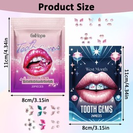 Tooth Jewellery 44 Pieces Tartar Jewellery Tooth Gem Kit, Tooth Jewellery Set, Shining Smile DIY Tooth Gem Kit Gemstone Rhinestone Decor Teeth Jewellery Butterfly