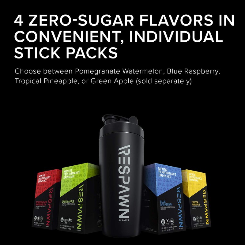 RESPAWN By Razer Stainless Steel Shaker - Black - Dual-Insulated