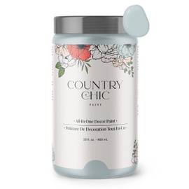 Country Chic All-in-One Chalk Paint for Furniture, Cabinets, Home Decor, Eco-Friendly, Matte Finish, Built-In Primer & Top Coat for Wood, Metal - Belle of the Ball (Light Blue) - Quart 32 oz (950 ml)