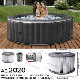 Mscomft Whirlpoal Accessories for MSPA Whirlpoal Replacement Filter Cartridge Double Pack for Inflatable Pools, Filter Cartridge for Filter for Whirlpoal (Water Filter Model from 2020) (4 Pieces)