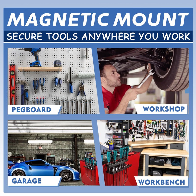 ULIBERMAGNET Magnetic Wrench Holder,Heavy Duty Magnetic Tool Holder,Wrench Screwdriver Shear