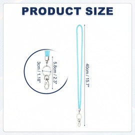 PATIKIL 1Pack Rhinestone Lanyard for Keys, 15.7" Bling Lanyards for ID Badge with Metal Clasp & Keyring Crystal Keychain Neck Strap for Women Keys Phones, Light Blue