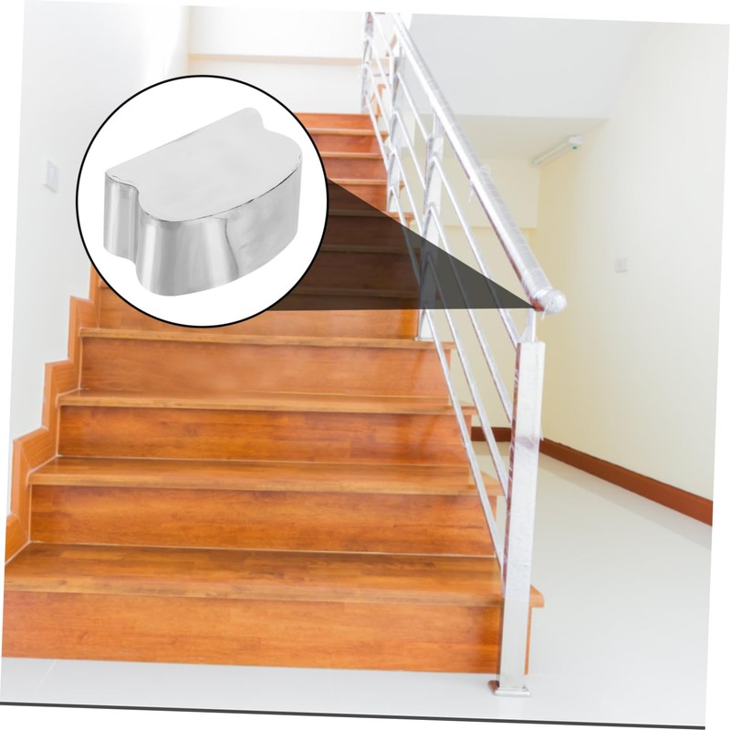 jojofuny 2pcs Stainless Steel Handrail End Cap Horseshoe-Shaped End for