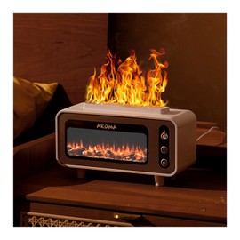 PANLUCK Flame Essential Oil Diffuser,Waterless Auto Off,Creates a Relaxing Atmosphere with Lavender & Vanilla Essential Oils & Decorative Piece, 7 Flame Color Aroma Diffuser