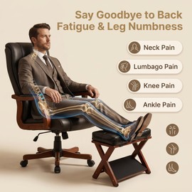 Foot Rest Under Desk at Work - Upgraded Taller Double Step Ergonomic Footrest Under Desk with 3 Height Options & Non-Slip Surface. Office Foot Stool for Home Office & Gaming, Leg Rest Posture Relief