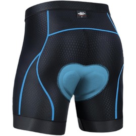 SPEEDCYC Men's 4D Padded Bike Shorts Cycling Underwear Biking Bicycle Padding Shorts for Men Side Pockets Blackblue