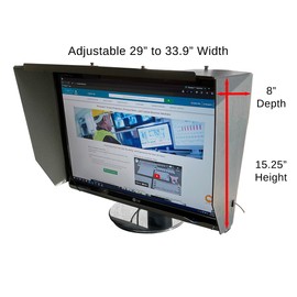 Photodon 29–33.9" Wide Adjustable Monitor Hood - Enhances Privacy & Reduces Glare (Measured by Width, Not Diagonal)