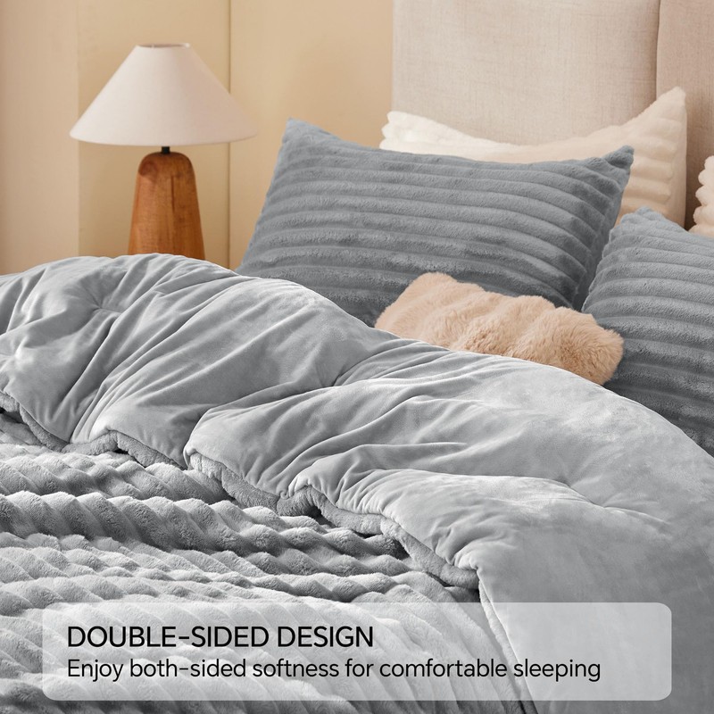 BEDELITE Fleece King Comforter Set -Super Soft & Warm Fluffy