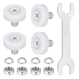 sourcing map 19 mm Drawer Rollers Wheel Cabinet Positioning Sliding with Screw Washer Wrench for File Document Cabinets DIY Replacement Parts White, 4 Pcs