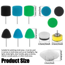 Mini Detail Polierer mit Schwamm20 Stück Auto-Polierset Polierschwämme Pad Polieren Pad Polieraufsatz 25mm Detail Polierschwamm Mini Polieraufsatz Akkuschrauber für Flächen Autoschleifen Polieren