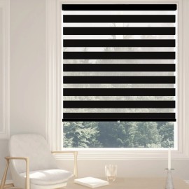 100%Blackout Zebra Blinds Smart Motorized Remote Control Blinds High Quality Fabric Book for Home and Officecolor: Black, size: All sizes