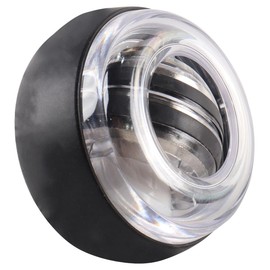 Enwye Black Power Ball Fitness Self-Starting Grip Trainer Gyroscope with Colorful Lights Wrist Exercise Ball for Hand and Arm Strength Training