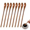 Long Handled Teaspoons, Natural Small Wooden Spoons Long Wooden Stirring