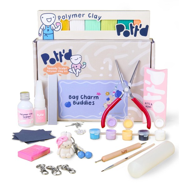Pott'd Polymer Clay Bag Charm Set - Craft Kit for