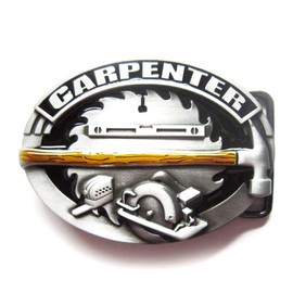 Urban Backwoods Carpenter II Belt Buckle for Interchangeable Belt Buckle, silver