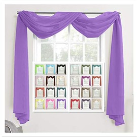 Megachest TAILORED VOILE WINDOW SCARF PELMET (lavender, 56"X197"X1 Panel)