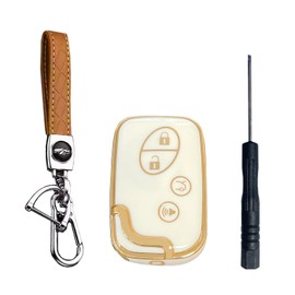 Key Fob Cover for GS450h GS460: Key Fob Case Fit for Lexus GS350 RX350 GS430 GS300 GX460 IS350 IS250 IS250C IS350C ISF LS460 ES35 LS460 ES350 LS600h LS600hL LX570 RX450h HS250h 2005 to 2019 (White)
