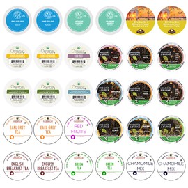 Crazy Cups Assorted Tea Variety Pack Including Green Tea, Black, Earl Grey & Herbal Tea, Single Serve Pods for Keurig K Cups Machines, 30 Count
