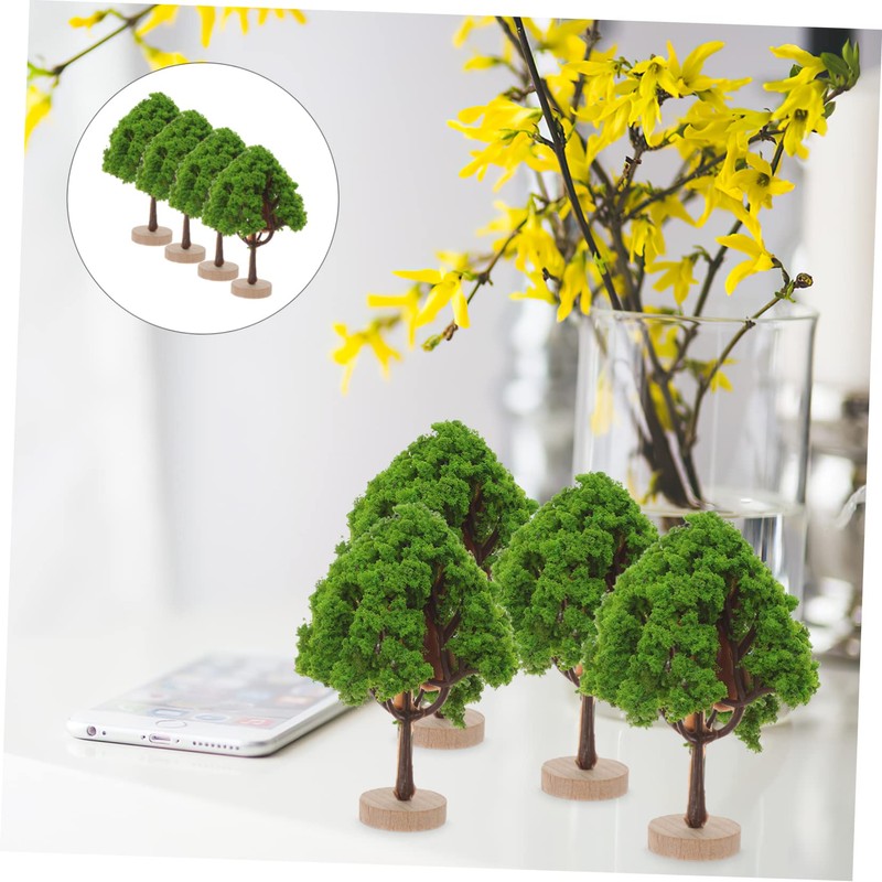 Ciieeo 4pcs Miniature Street Trees for Sand Table Simulation Tree