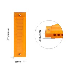 PATIKIL Clear Multi-colored Translucent Harmonica, 10 Holes, Yellow, ABS, Harp Mouth, PVC Box, Musical Instrument Beginners, Adults, Education, Pack of 2