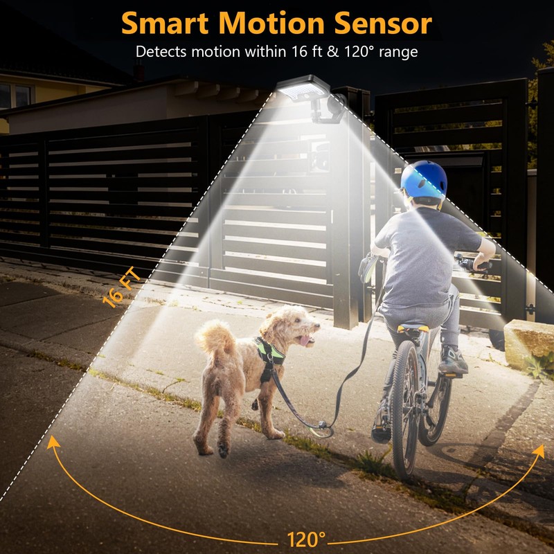 Magnetic Solar Lights Outdoor with Motion Sensor, USB & Solar