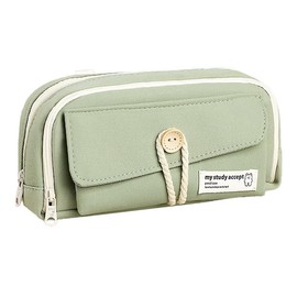 Nannlia Korean Stylish Pencil Case, Large Capacity, Simple, Popular, Cute Pen Pouch, Pencil Case, Solid, Multifunctional, For Small and Middle School Students, High School Students, College Students, Boys, Girls, Kids, green, Japanese