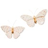MACKENZIE-CHILDS Butterfly Duo, Hanging Butterfly Wall Decor, Pink-and-White Rosy Check,