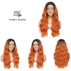 26 Inch 13x4x1 T Part Body Wave Lace Front Wigs Glueless Lace Front Wigs Pre Plucked for Women Water Wave Synthetic Lace Front Wig Natural Hairline Heat Resistant Lace Wigs