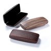 FEFI Hard Case Glasses Case in Beautiful Wood Look, Red-brown