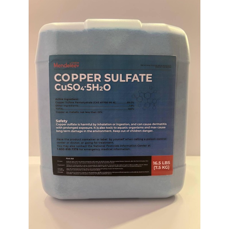 9 Lbs Copper Sulfate CuSO4 Crystals, Granular EPA Free Fine