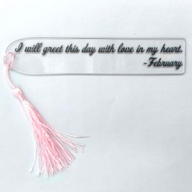 Acrylic Bookmarks, Motivational Clear Bookmark, Inspirational Book Marks with Tassels, Book Mark for Women, Kids, Adult, School, Home (Feb.)