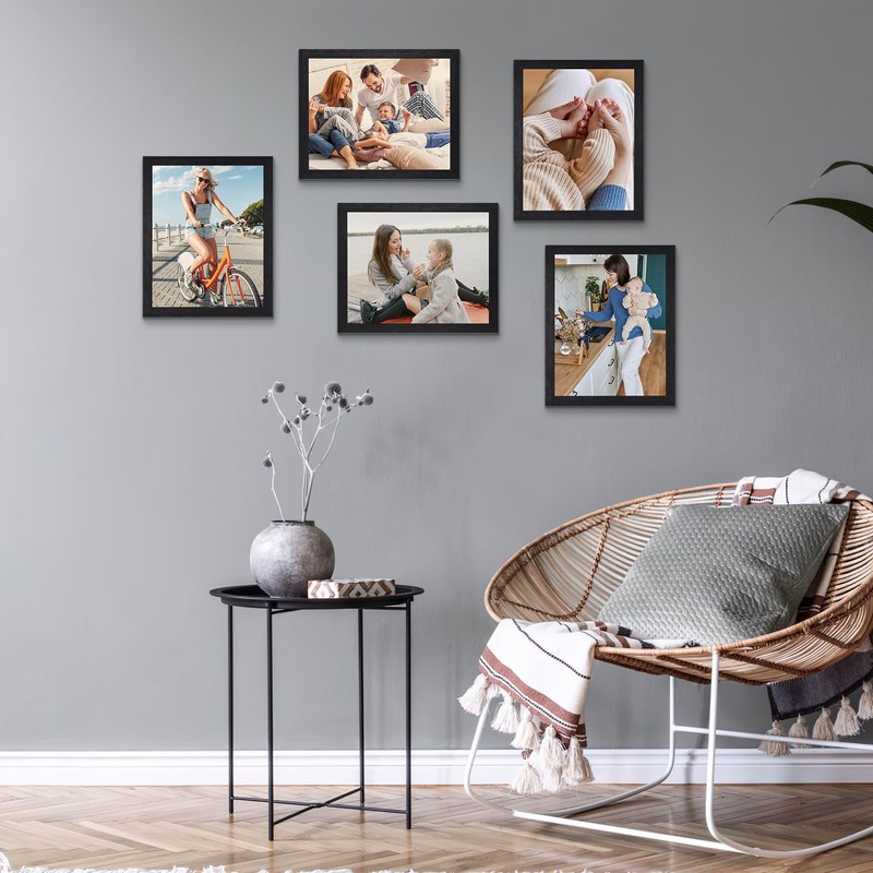 HORLIMER 8x10 Picture Frame Set of 15, Black Picture Frames