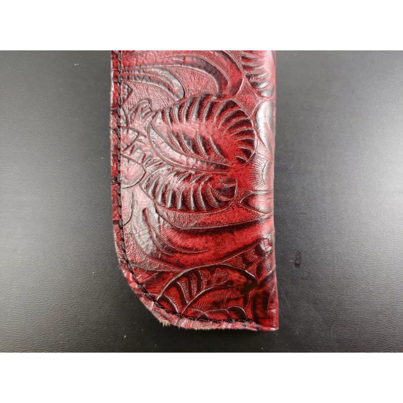 Buck Knives DRAGONBACKBONE FLORAL TOOLED leather BUCK 110 knife sheath