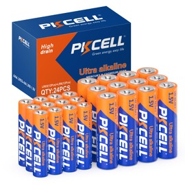PKCELL AA and AAA Batteries Combo Pack 24 Count - 12 Double AA Batteries and 12 Triple AAA Batteries, 1.5V High-Performance Alkaline Heavy Duty Batteries Value Pack, 10-Year Shelf Life