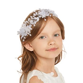 IYOU Flower Girl Hair Accessories Silver Crystal Headbands Leaf Birthday Communion Wedding Hair Accessories for Girls