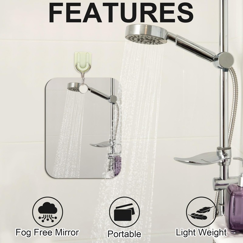 JUNEBRUSHS 2 Pack Medium Mirror for Shaving (6 × 8