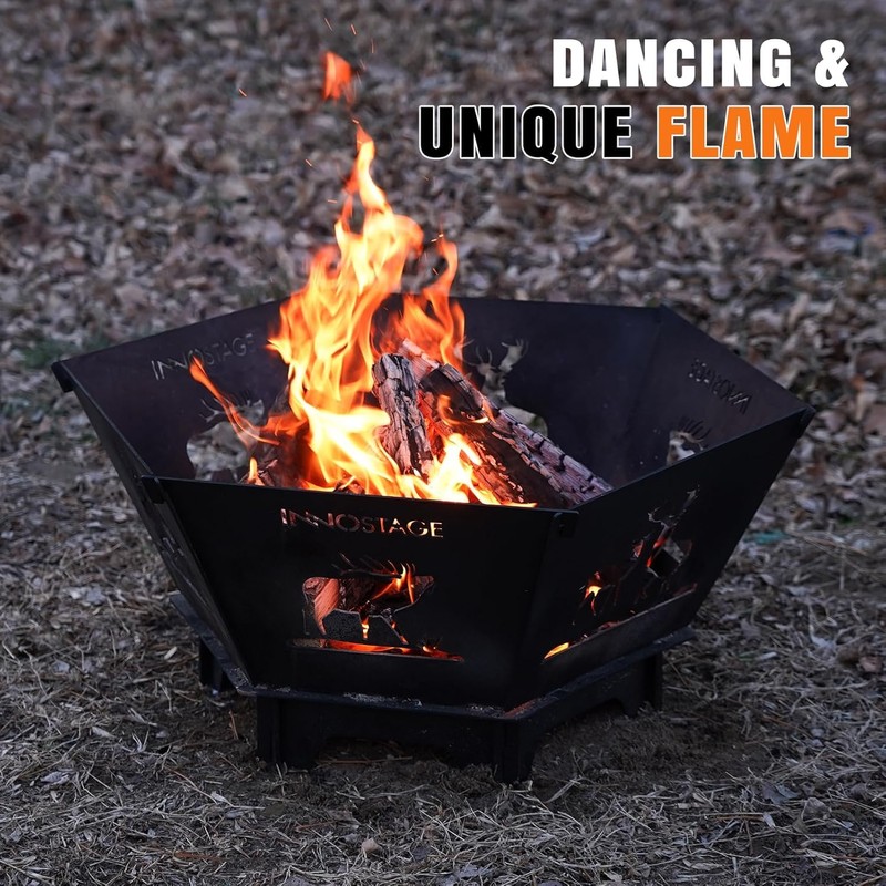 Fire Pit for Camping- 23Inch Small Collapsible Firepit for Patio