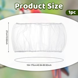 BOHUIZ Adjustable Bird Cage Cover, Bird Cage Seed Catcher Guard White Soft Airy Nylon Mesh Net Birdcage Cover Skirt Netting Seed Catcher Birdcage Accessories for Parrot Enclosures Round Square Cages