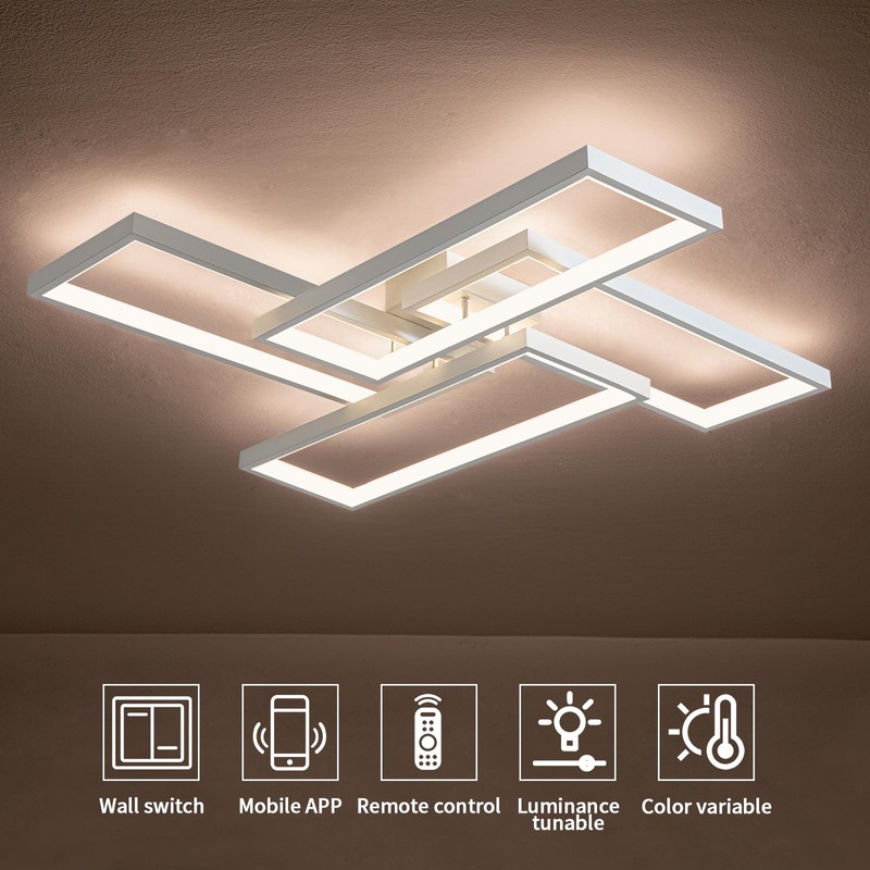 Shine LUEST Modern LED Ceiling Light Fixture White Flush Mount